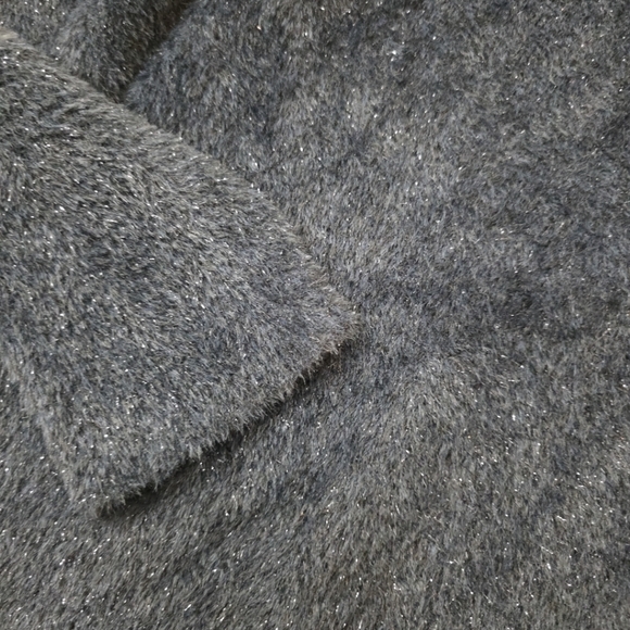 Vince Metallic Lurex Soft Eyelash Pullover Obsidian Black Sweater XL - Picture 6 of 8